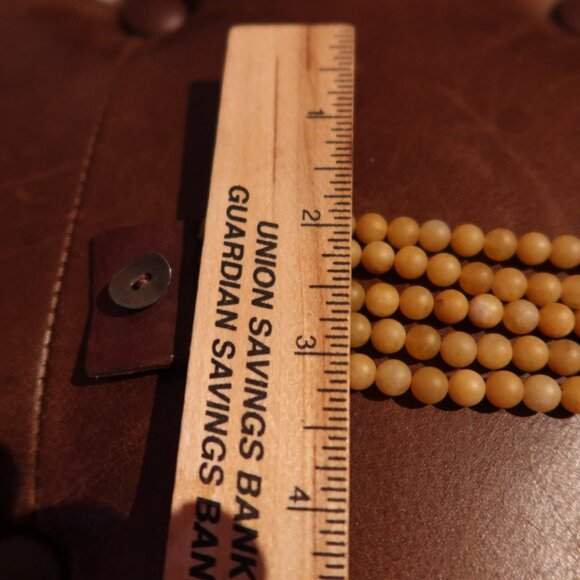 $195 Chan Luu 5 row yellow jade bracelet brown leather - Picture 13 of 16